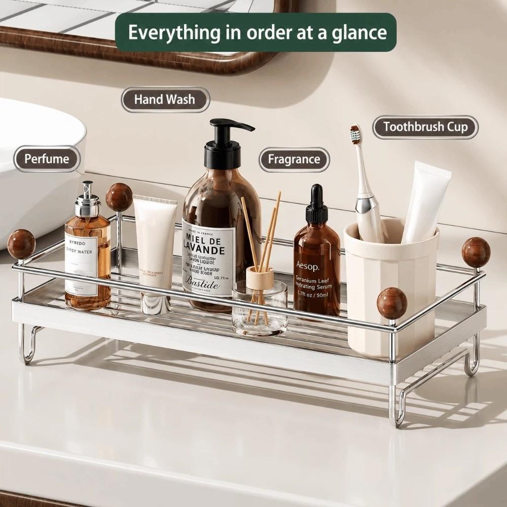 Stainless Steel Cosmetic Storage Stand Anti-rust Kitchen Sink Storage Rack  Bathroom