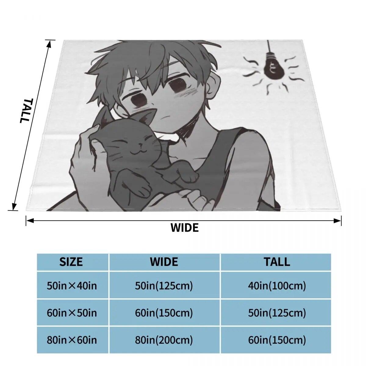 

Omori Sunny фланелевое одеяло с изображением кошки, лампочки Mewo, одеяла для кровати, путешествия, легкое плюшевое тонкое одеяло 75x100cm 30x40inch