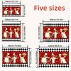 Retro Italian Chef Tablecloth, Red Background with Spaghetti & Wine Print, Scalloped Edge, Stain Resistant, for Kitchen & Dining