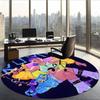 Rumi (54) Round Office Rug Decorative Floor Rug for Office Bedroom Living Room and Home Space