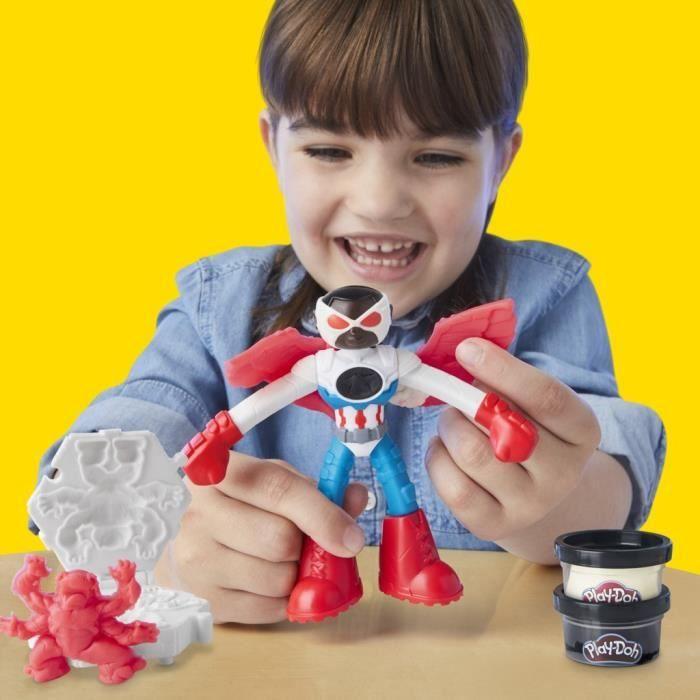 Play-Doh Capitán América, set Moto Cortante con figura flexible, 3 accesorios y masa para modelar, a partir de 4 años, Marvel