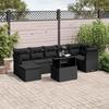 VidaXL Garden Lounge Set 8 Pcs with Cushions Black Wicker 3266745