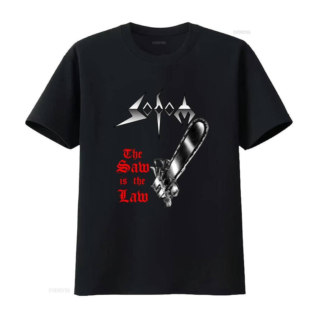 Vintage Sodom The Saw Is Law T Shirt Heavy Metal Band Design for Men Sizes S 234XL vintage Wash