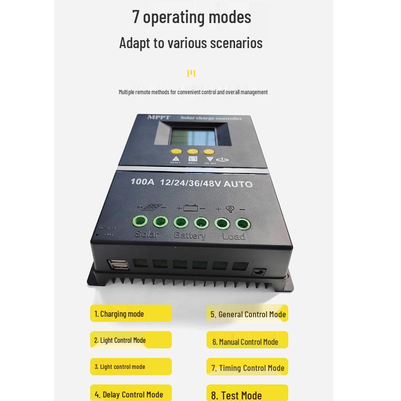 MPPT Solar Charge Controller 60A/80A/100A, 12V/24V/48V Photovoltaic Smart Charger