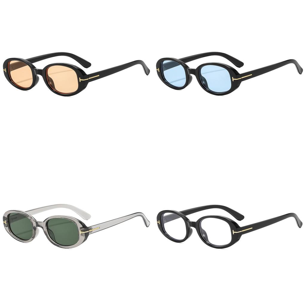 Retro Elliptical Sun Glasses For Women Men Uv400 Antiglare Outdoor Travel Fashion Accessory