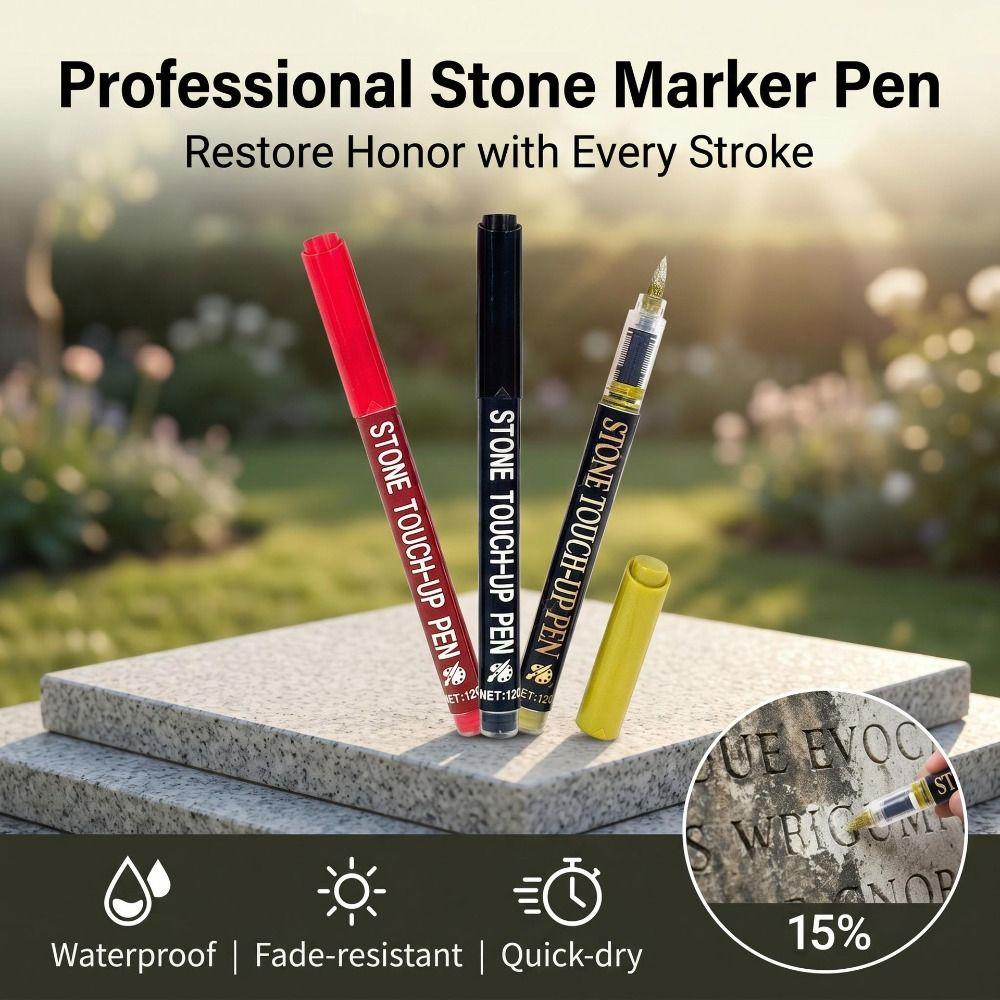 Grote Capaciteit Steen Reparatie Pen Waterdichte Granieten Marker Pen Grafsteen Verf Marker Grafsteen