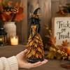 Halloween Witch Figurine Autumn Statue, Resin Fall Tabletop Decor, Themed Collectibles Shelf Ornament for Mantel Fireplace Desk Tiered Tray