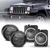 2007+ Wrangler JK Geräucherter Schwarzer Kühlergrill, Blinker und Radlaufleuchten-Kombination