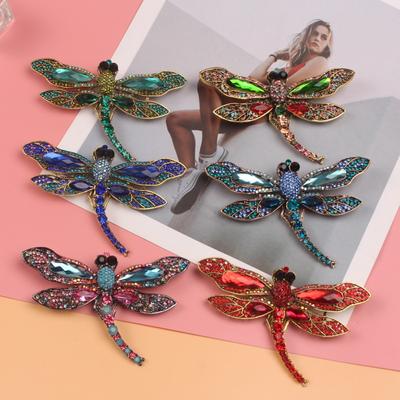 Personalisierte diamantbesetzte große Libellenbrosche, modische Retro-Anstecknadel, Insektennadel, Mantel mit Zubehör
