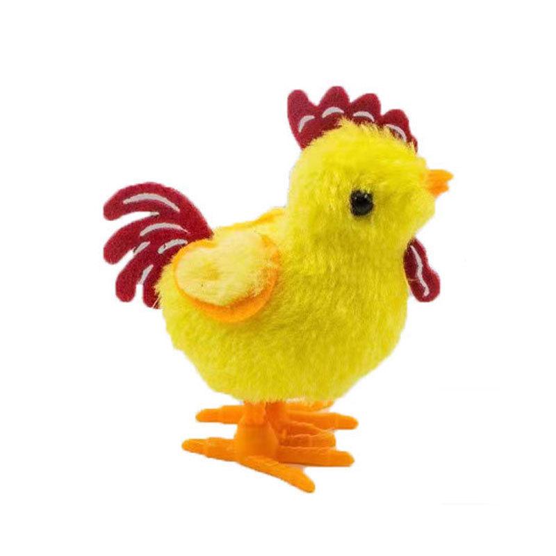 Douyin Style Clockwork Jumping Chicken Plush Toy for Kids