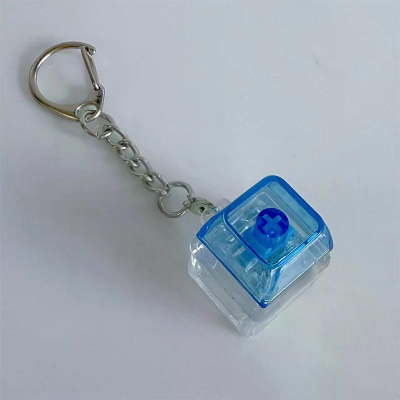 1Keys Color Clear LED Mechanical Keyboard Keychain Toy Stress Relief DIY Button Finger Keyboard Caps Toy Key Switch Shaft Tester