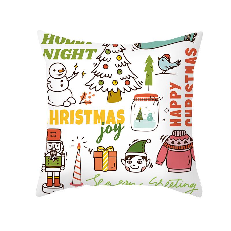 New Nordic Print Christmas Pillow Cover Cartoon Christmas Series Sofa Cushion Cover Home
