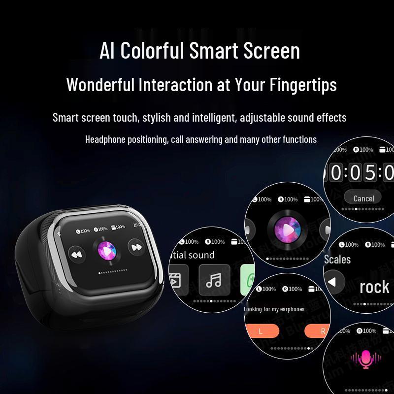 ANC+ENC Dual Noise Cancelling Wireless Bluetooth Headset with Color Touch Screen