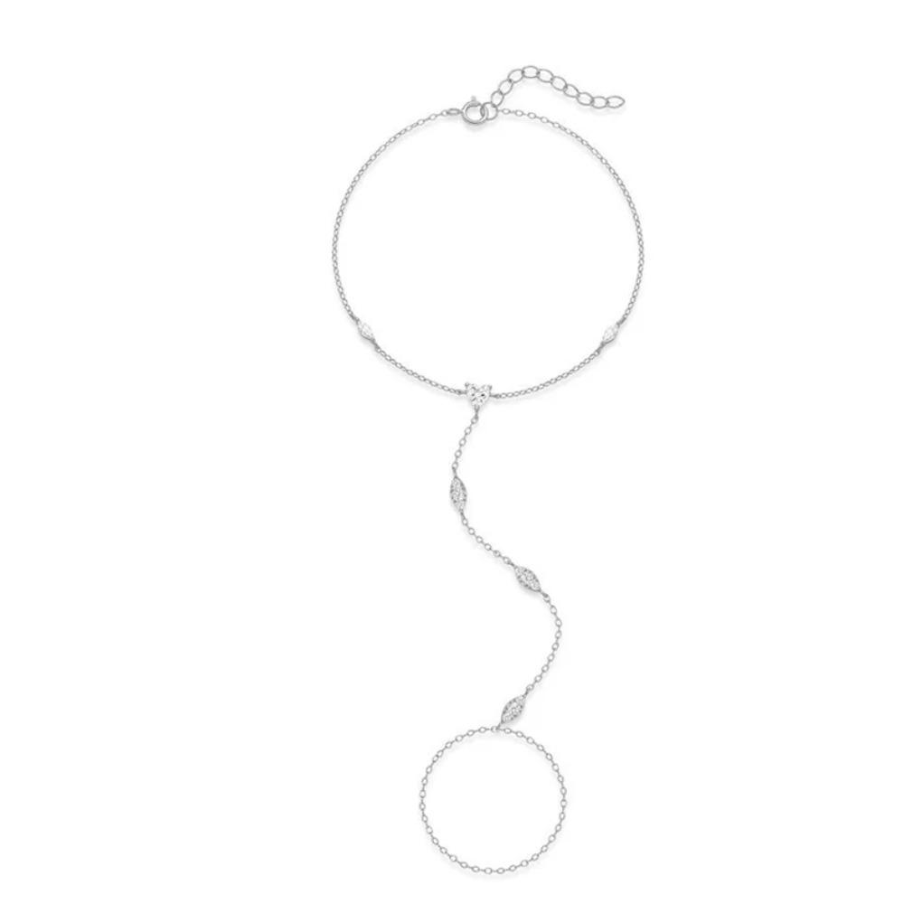 CANNER 925 Zilver Sprankelende Handketting Armbanden Voor Vrouwen INS Geometrische CZ Achtpuntige Ster Armbanden Fijne Sieraden