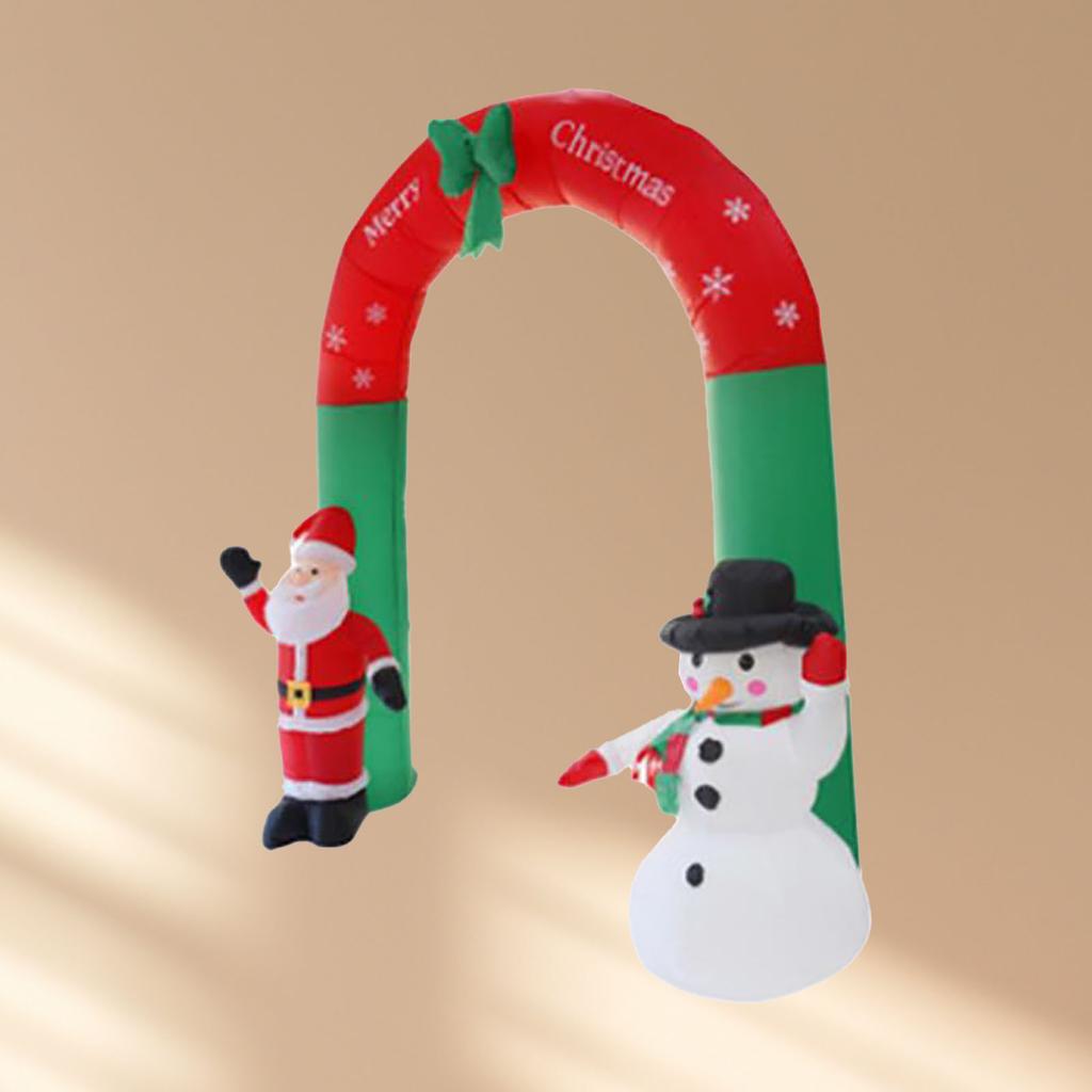 Nadmuchiwany Łuk Świąteczny ze Śnieżnym Bałwanem Świętym Mikołajem 100-240V Wodoodporne Światła LED Świąteczny Nadmuchiwany