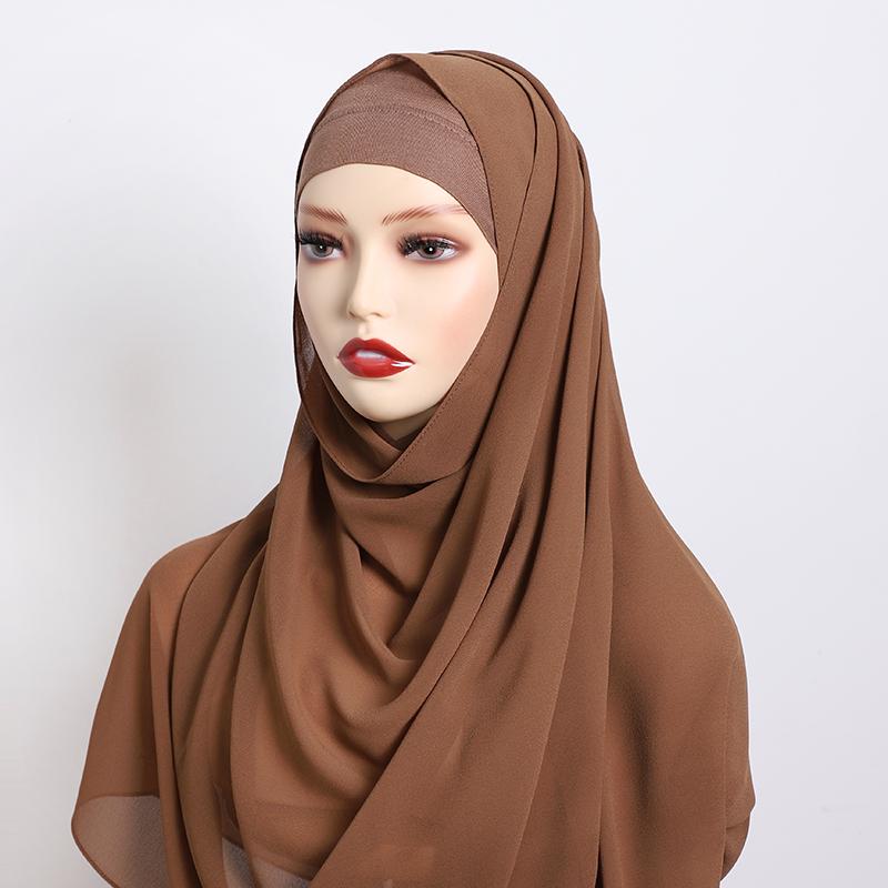 Premium Perfect Matching Color Breathable Undercap Plain Light Weight Chiffon Modal Hijab Scarf