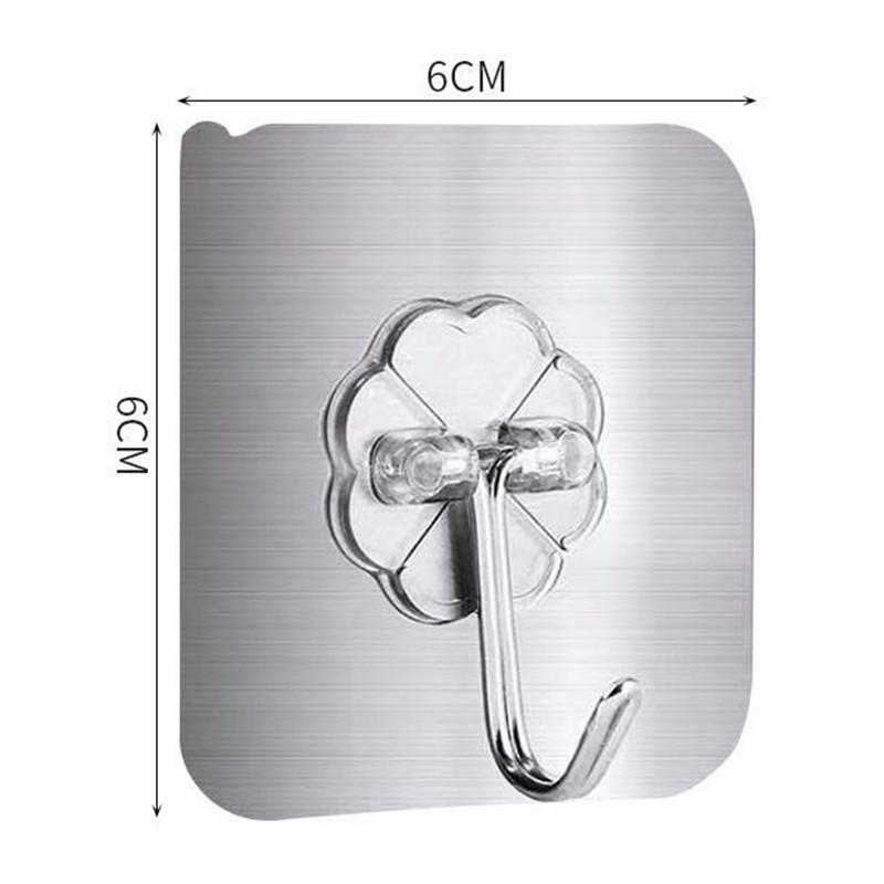 5/10 STK Transparente Edelstahl Starke Selbstklebende Haken Schlüsselaufbewahrung Kleiderbügel für Küche Badezimmer Tür Wand Multifunktion