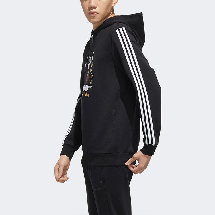 Adidas Neo Disney Collaboration New Year Limited Edition Mickey Mouse Graphic Hoodie Men Hoodie Black GE7769
