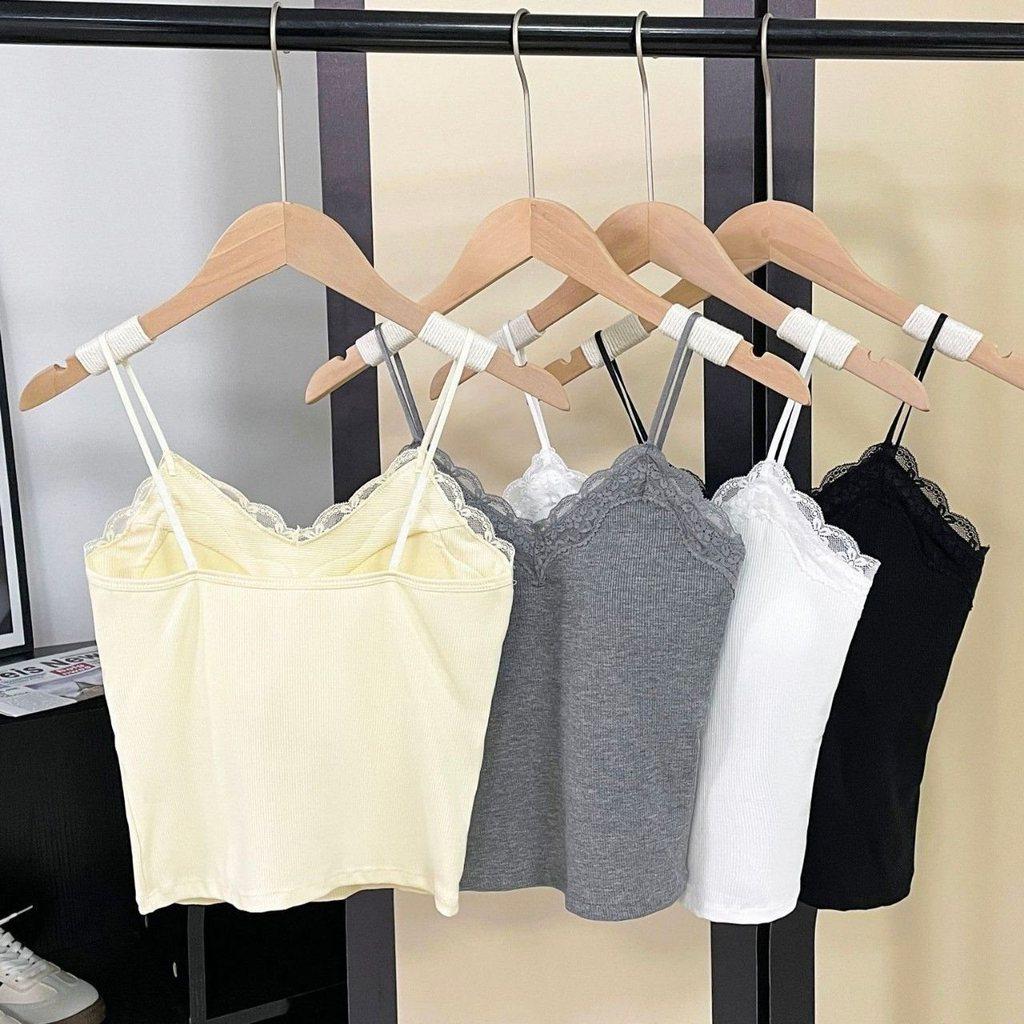 Lacy Strap Tank Top For Women With 3d Embroidery And Sheer Mesh Fabric Perfect For Spring Fashion