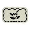 Patchwork Non-slip Bathroom Door Mat with Floral Design