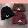 Unisex Knitted Warmth Beanie Hat With Letter Embroidery For Autumn Wear Winter