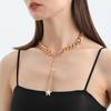 European and American Jewelry, Sweet and Cool Metal Thick Aluminum Chain, Geometric Star Fringed Necklace, Female, Punk Pentagram Necklace.