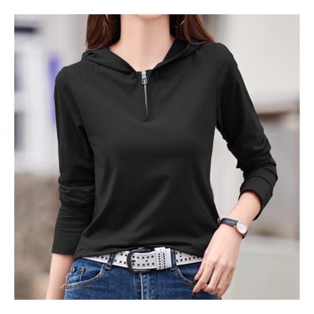 Navava Men Zipper PoinT Solid Long Sleeve Hoodie T shirT nT1402