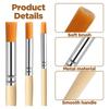 ABMH-For Acrylic, Oil Watercolor, DIY Crafts Compatible 6Pcs Natural Bristle Stencil Brush Set In 3 Sizes
