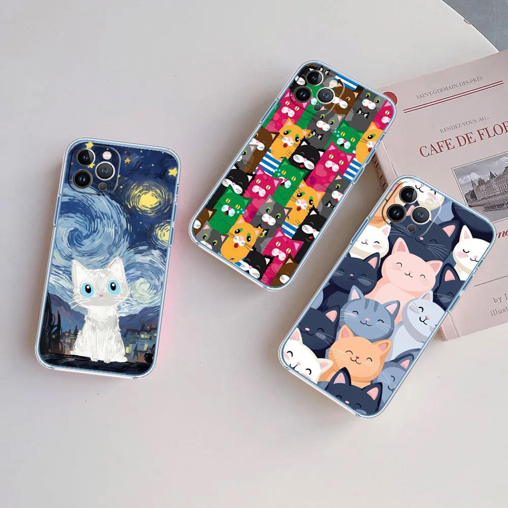 MY5 Cat Kitten Meow Soft Shell Transparent Phone Case for Samsung Galaxy A04 A04S A14 A23 A34 A54 M23 M33 M52 M53