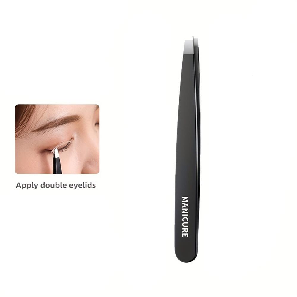 Eyebrow ClipStainless Steel Tweezer Set Ultra-Precise Slant Pointed Flat & Angled Tips for Effortless Eyebrow Shaping Splinter