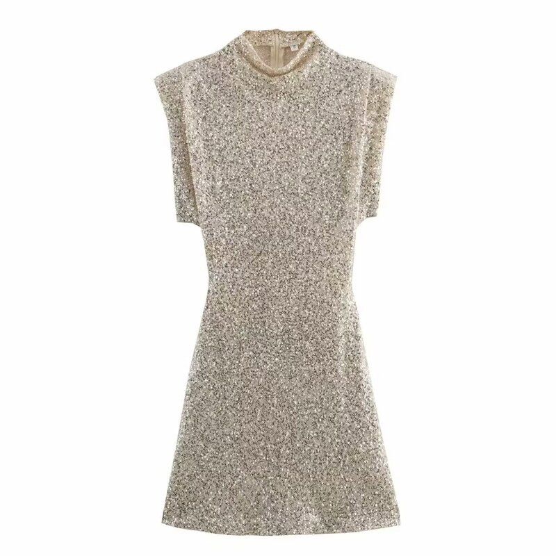 Fashion Style Autumn New Arrival Women's Clothing Stylish Easiest for Match with Padded Shoulder Beads Decoration Dress 2874108 9489108