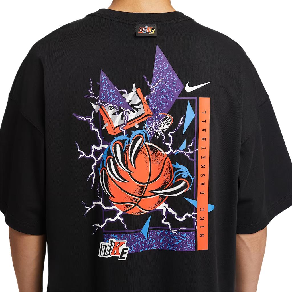 Nike Klasyczny Komfortowy Męski T-shirt z Krótkim Rękawem i Nadrukiem Logo na Plecach Czarny