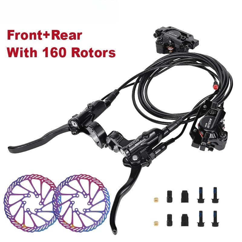 BUCKLOS 2 Piston Power Off Electric Bicycle Brakes for E-Bike Folding Bike Scooter with Rotor Hydraulic Disc Brake Bike Brakes