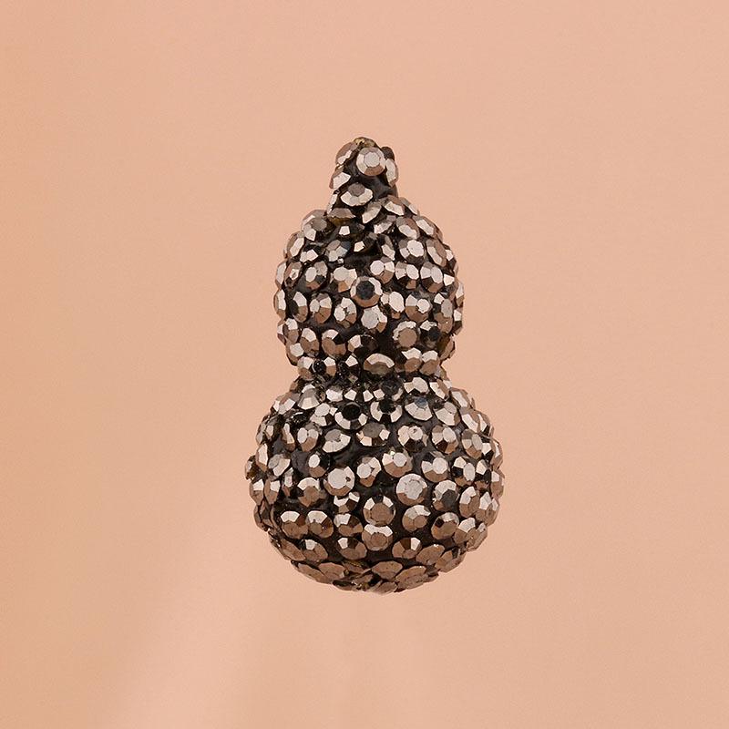 Diamond Inlaid Gourd Pendant - Handmade Clay Necklace, Earrings, Keychain Accessories