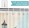 Lighthouse Shower Curtain, Nautical Coastal Sailboat Compass Bathroom DecorPolyester Fabric Waterproof Bath Curtain with 12Hoo
