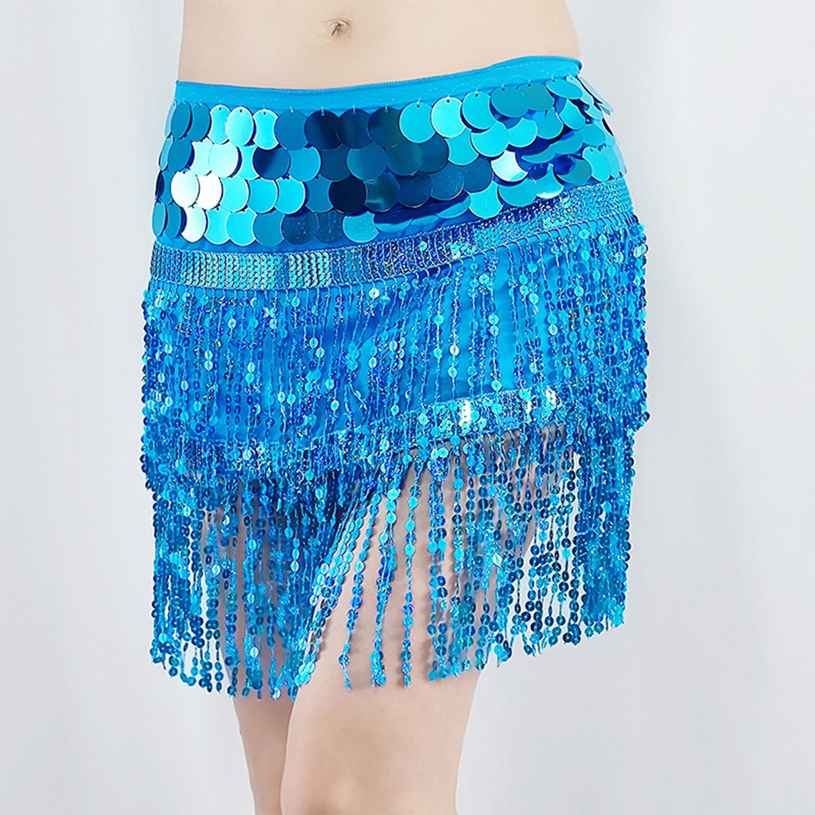 

Женская сексуальная юбка с высокой талией, расшитая пайетками, поясные аксессуары, шарф для танца живота с пайетками One Size