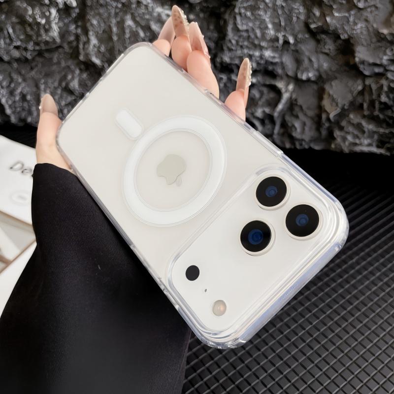 Clear Hard Phone Case For iPhone 17 Air 16 15 Pro Max 14 Plus 13 12 Mini 11 16e Magsafe Magnetic Wireless Charge Funda