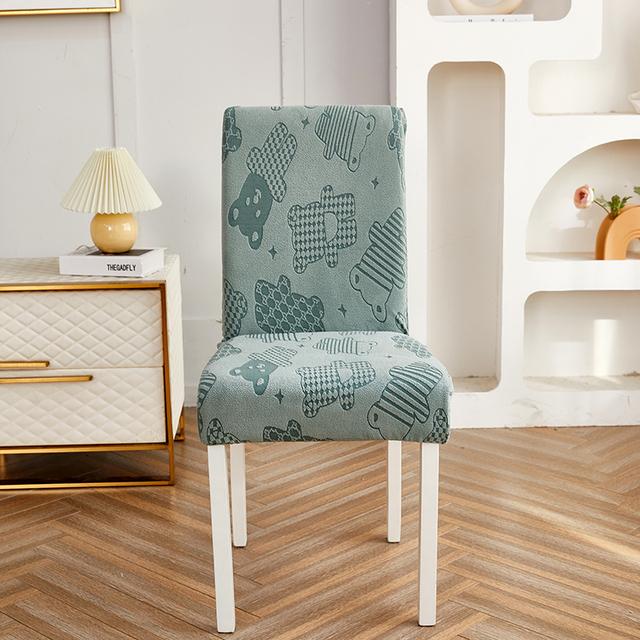 Thick Jacquard Chair Cover Spandex Stretch Slipcovers Chair Seat Covers For Kitchen Dining Room Wedding Banquet Home 1pc