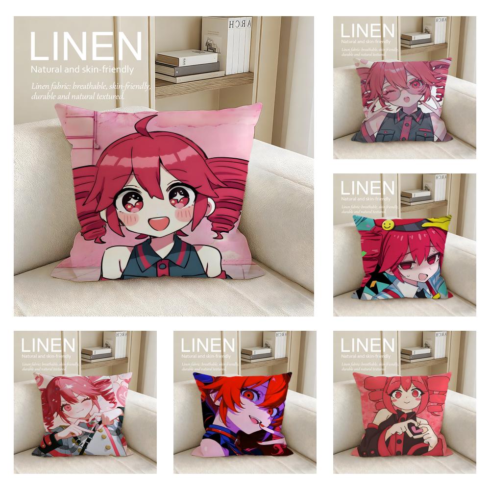 Cute Kasane Teto Anime Cushion Cover Pillowcase Set Pcs x x Breathable Washable Sofa Cushion Cover