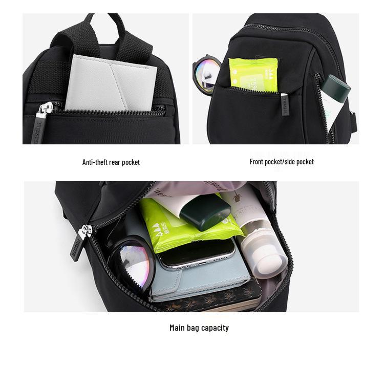 Dámský mini nylonový ležérní batoh - Módní školní a cestovní taška