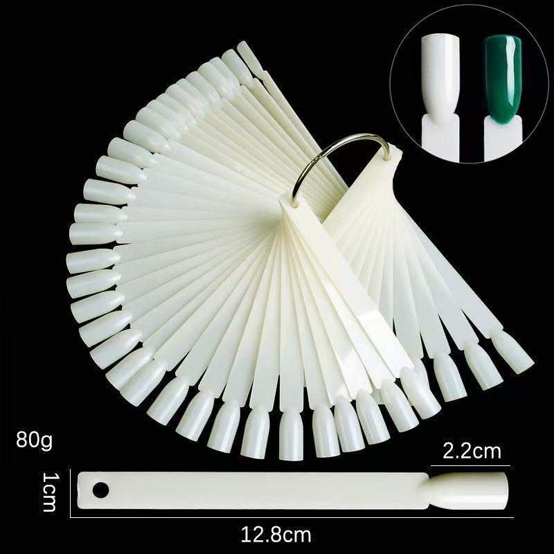 Fan-Shaped Nail Art Practice Display - 50 Piece Gel Polish Color Card Set