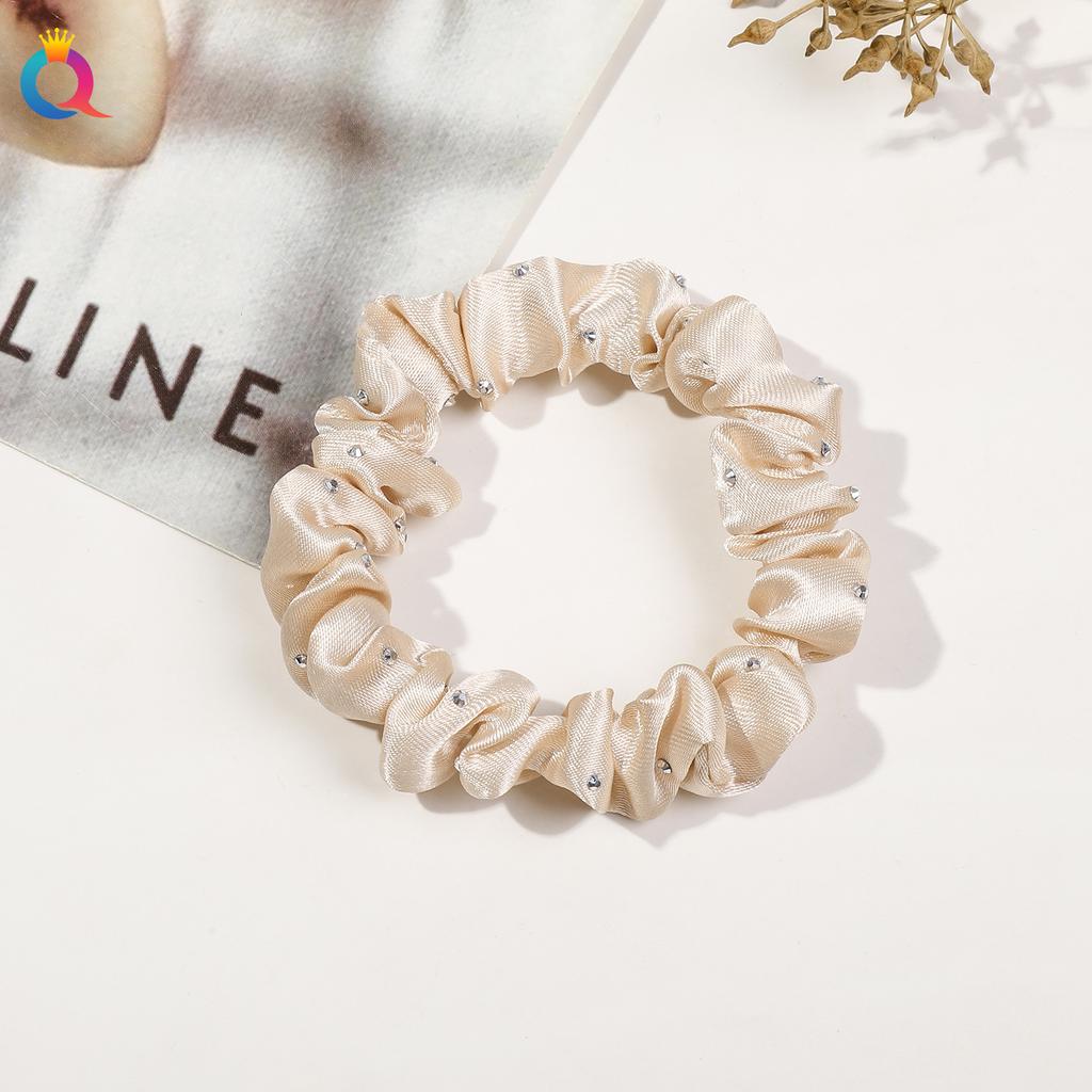 Satin Großes Scrunchie Einfarbig Kordelfarbe Dinza Pferdeschwanz Kugel Haargummi