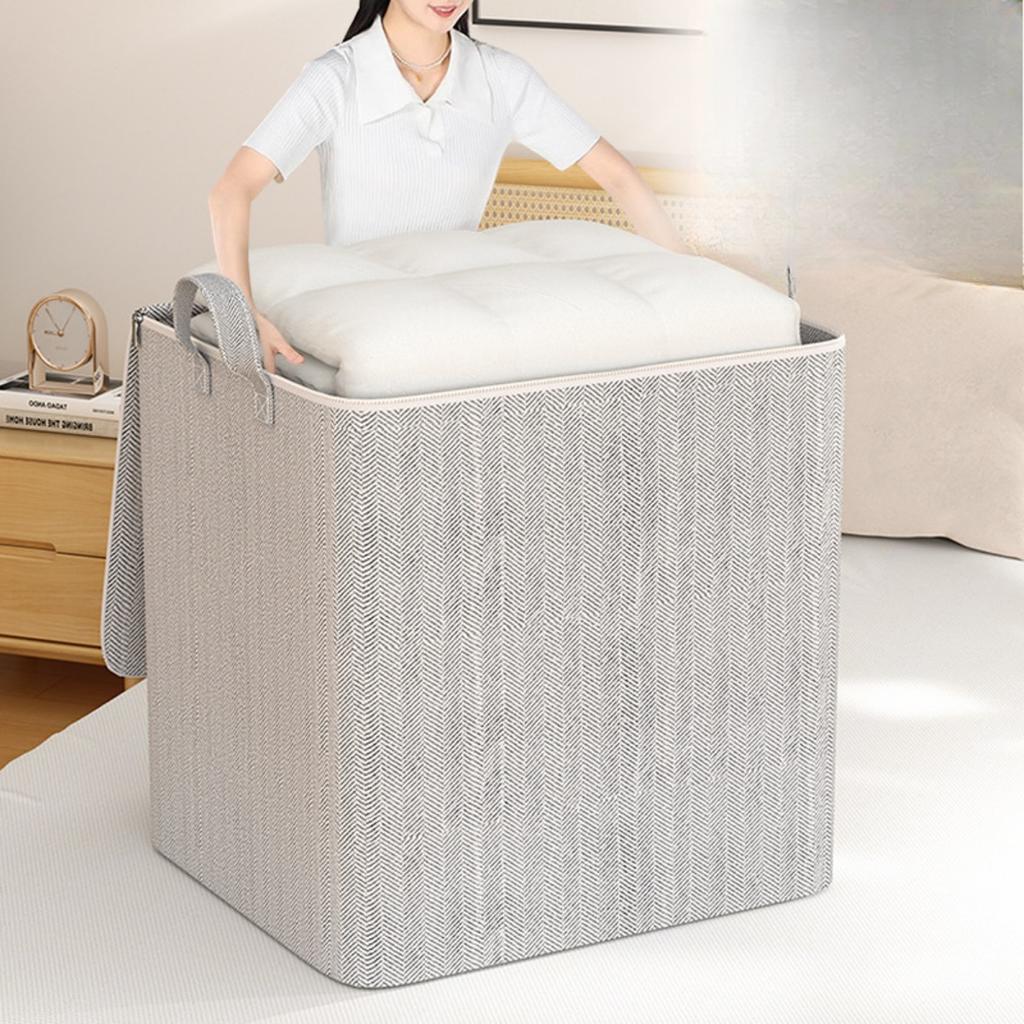 1 Velká krytá úložná taška, Odolná, Může uskladnit oblečení, deky, ložní prádlo, Organizér šetřící místo, Třídění a skladování oblečení