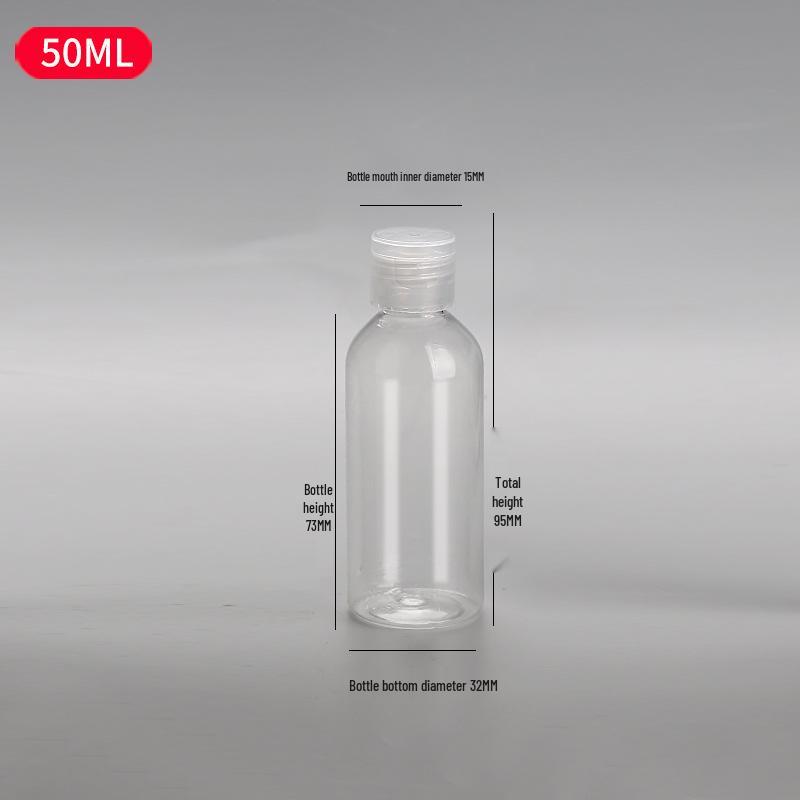 PET Transparent Flip-Top Liquid Dispenser Bottle, 10-50ml