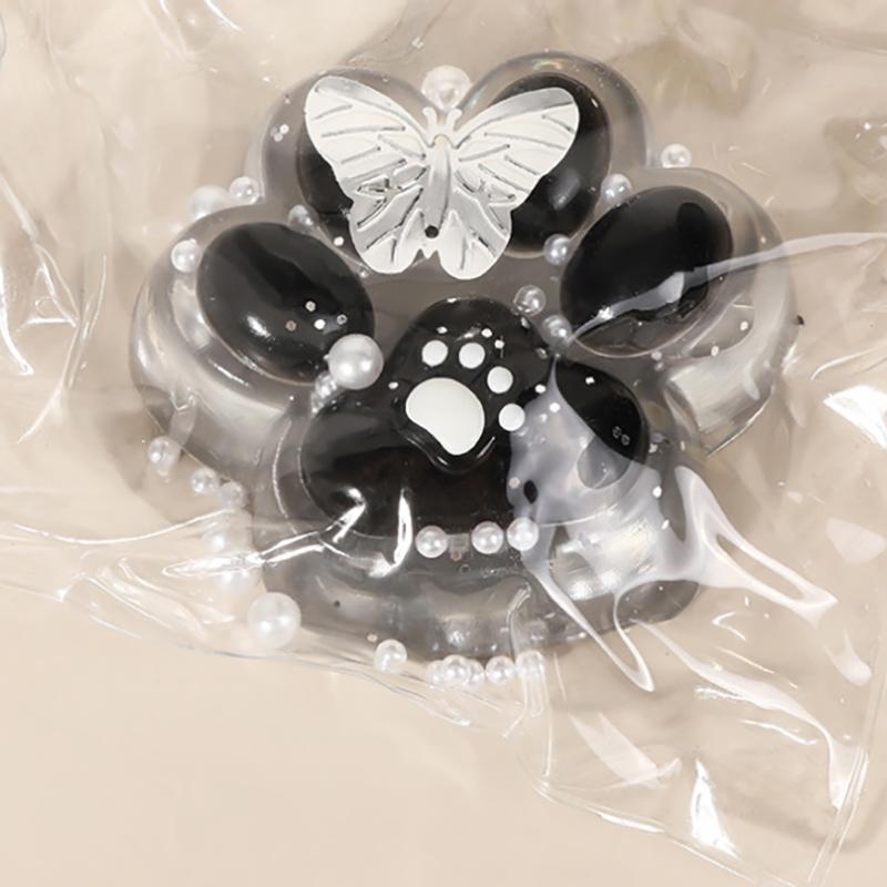 1 Stück Kawaii Tpr Schwarze Katze Pfote Weiche Relief Entspannungs Dekompressionsspielzeug Mochi Taba Transparent Katze Pfote Fidget Spielzeug
