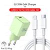 35W GaN Charger Super Fast Charging for iPhone 14 13 12 11 Pro Max Plus iPad Air USB Type C Cable for iPhone Charger Accessories