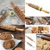 Premium Wood Christmas Elk Snowflake Rolling Pin For Baking Festive Cookies