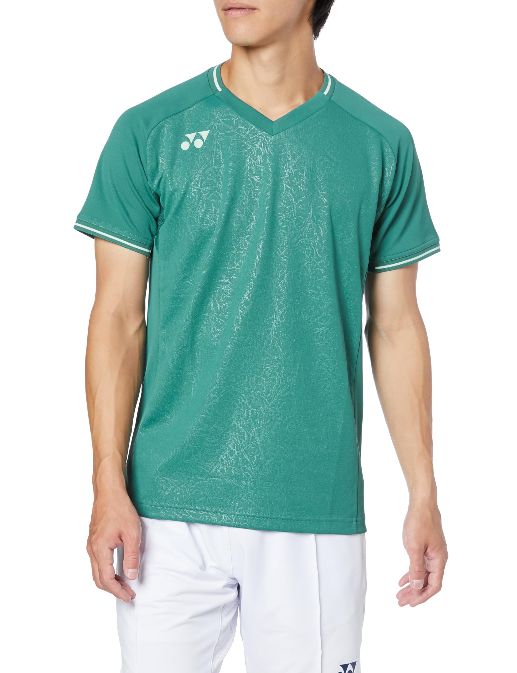 

Yonex Short Sleeve Game Shirt Antique Green SS Men s (Fit Style), (648)