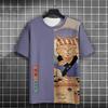 New Trend Cartoon Graphic T Shirt Japanese samurai Ninja Cat 3D Printed Funny Tshirts For Men Clothing Fashion Loose O Neck Tops