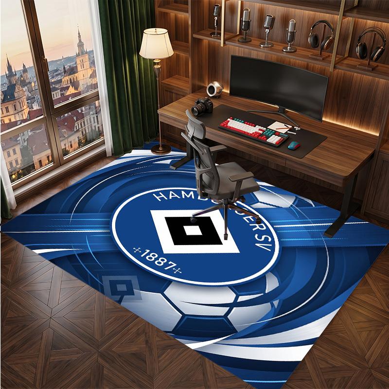 Tappeto in Velluto di Cristallo con Stampa Calcio Hamburger SV, Comodo Assorbente d'Acqua Antiscivolo Tappeto per Pavimenti Interni